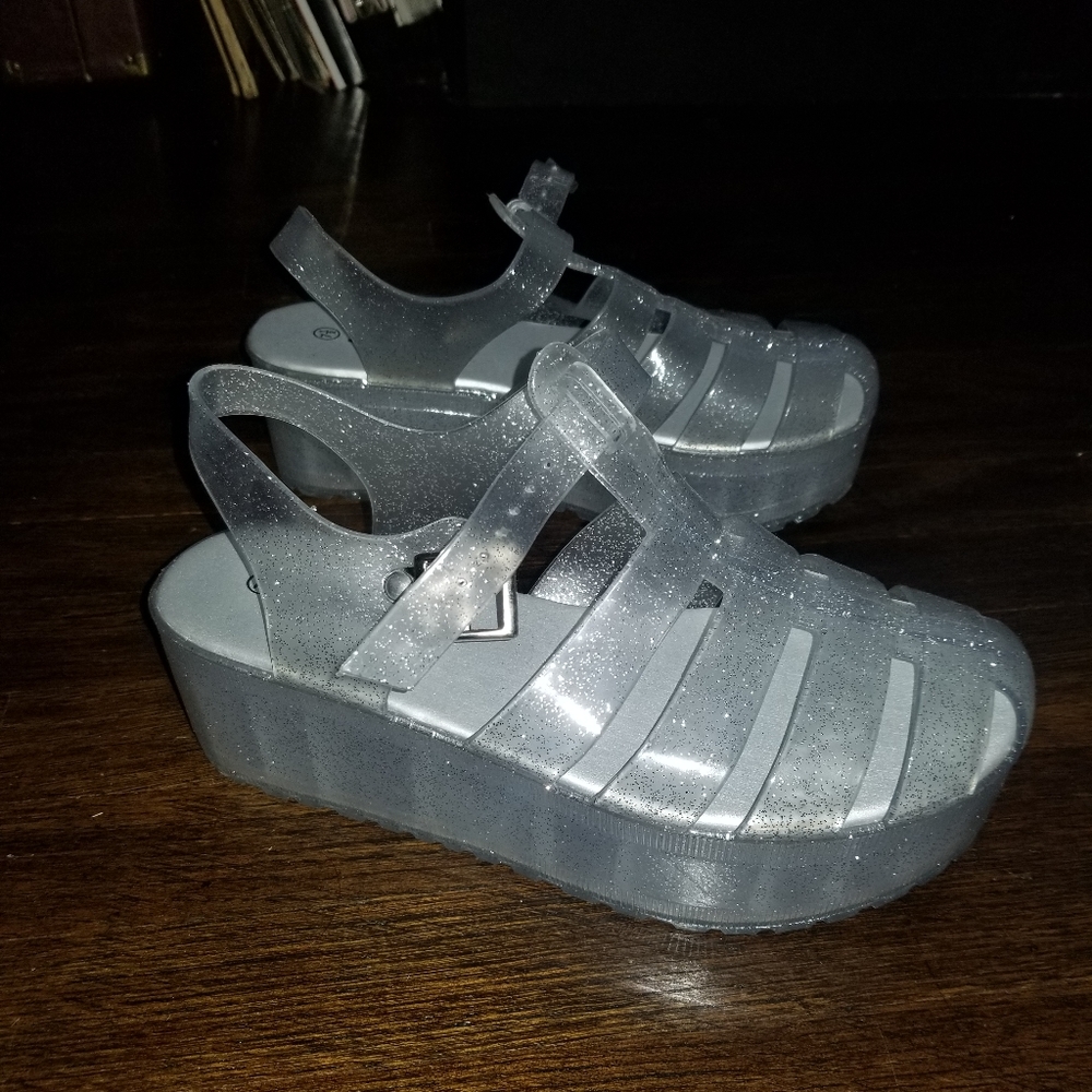 GREY SPARKLED PLATFORMS